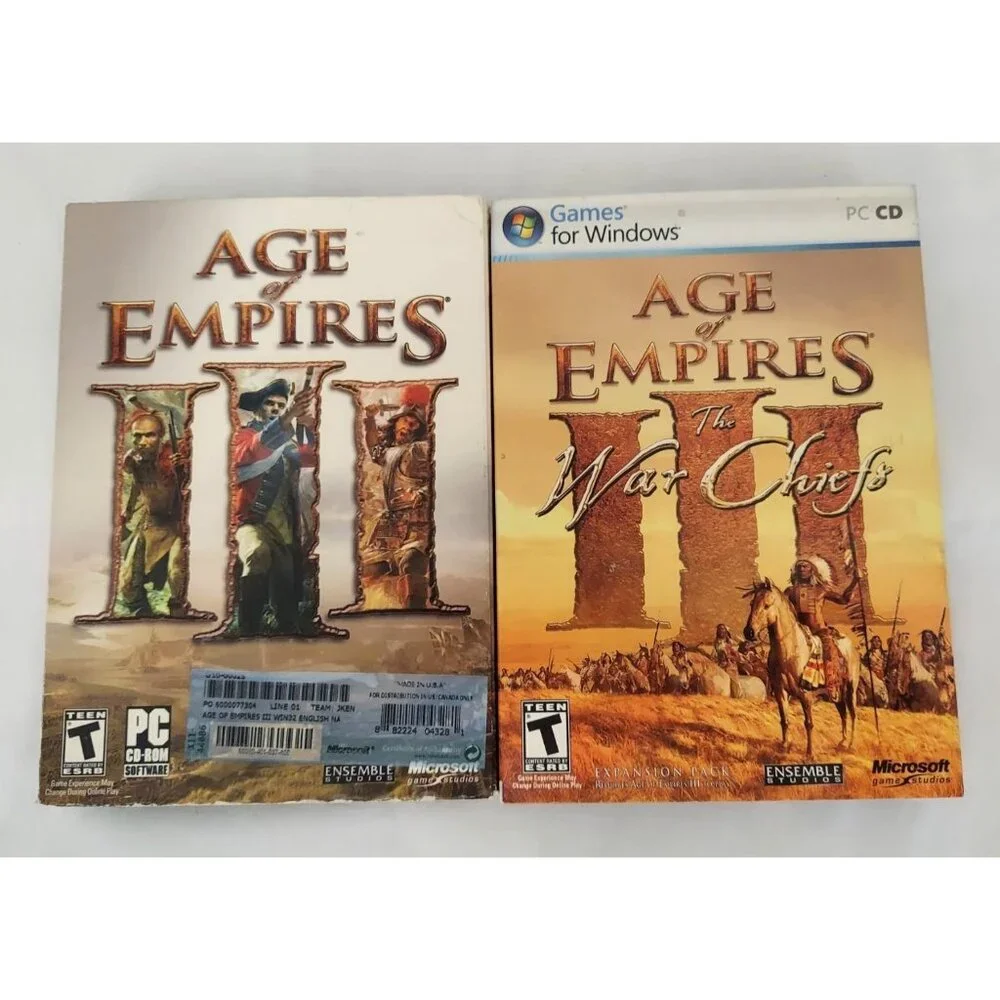 Age Of Empires III &The War Chiefs PC 2007 Microsoft Strategy 2 Game Bundle